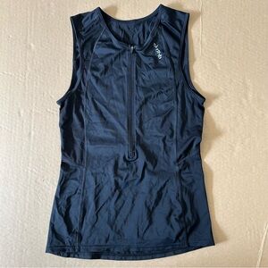 DHB Cycling Jersey Mens Large Black Lightweight Sleeveless Base Layer Half Zip